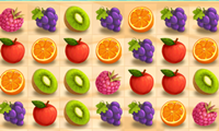 Sujunkite vaisius į tris ir didesnę eilę. Loginis vaisių žaidimas.